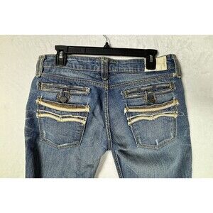 Taverniti SO Jeans Janis Women 30 Blue Denim Cotton Low Rise Streetwear Boot Cut